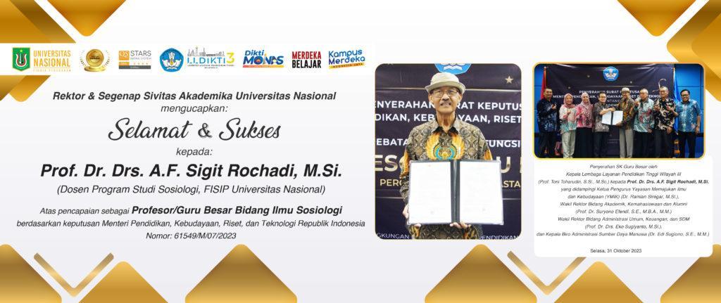 Read more about the article Selamat & Sukses Kepada: Prof. Dr. Drs. A.F. Sigit Rochadi, M.Si.