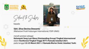 Read more about the article Selamat & Sukses Untuk Diva Devina Dewanto Atas Prestasinya