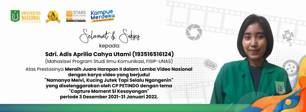 Read more about the article Selamat & Sukses Kepada Mahasiswi Prodi Ilmu Komunikasi Meraih Juara Harapan II