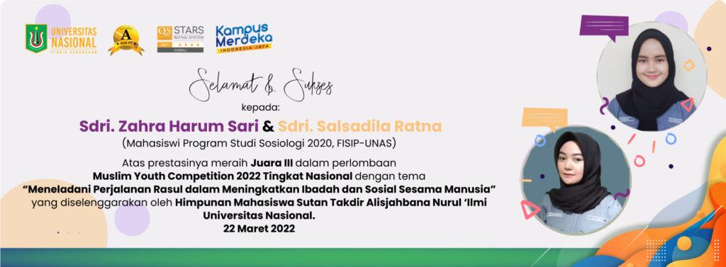 Selamat & Sukses Kepada Sdri. Zahra Harum Sari & Sdri. Salsadila Ratna Atas Prestasinya Meraih Juara III