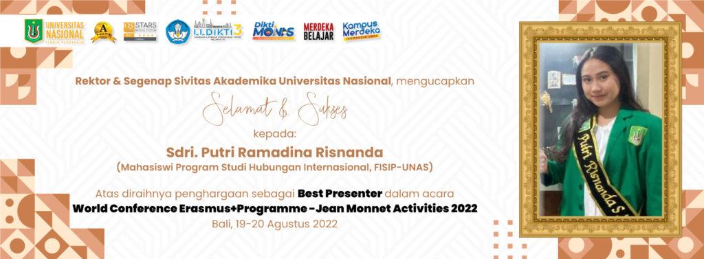 Selamat & Sukses Kepada Sdri. Putri Ramadina Risnanda Atas Prestasinya
