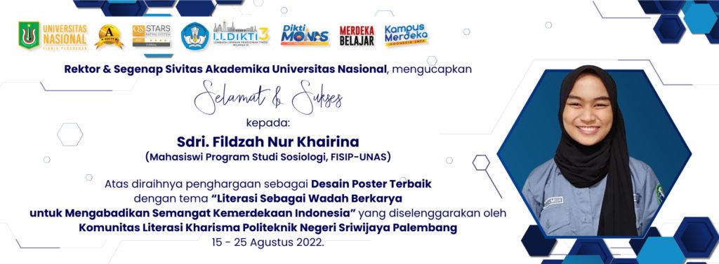 Read more about the article Selamat Dan Sukses Kepada Sdri. Fildzah Nur Khairina Atas Prestasinya