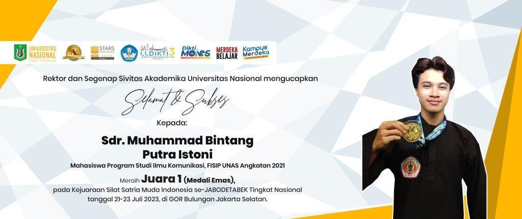 Read more about the article Selamat dan Sukses atas Prestasi Sdr. Muhammad Bintang Putra Istoni (Prodi Ilmu Komunikasi, FISIP)