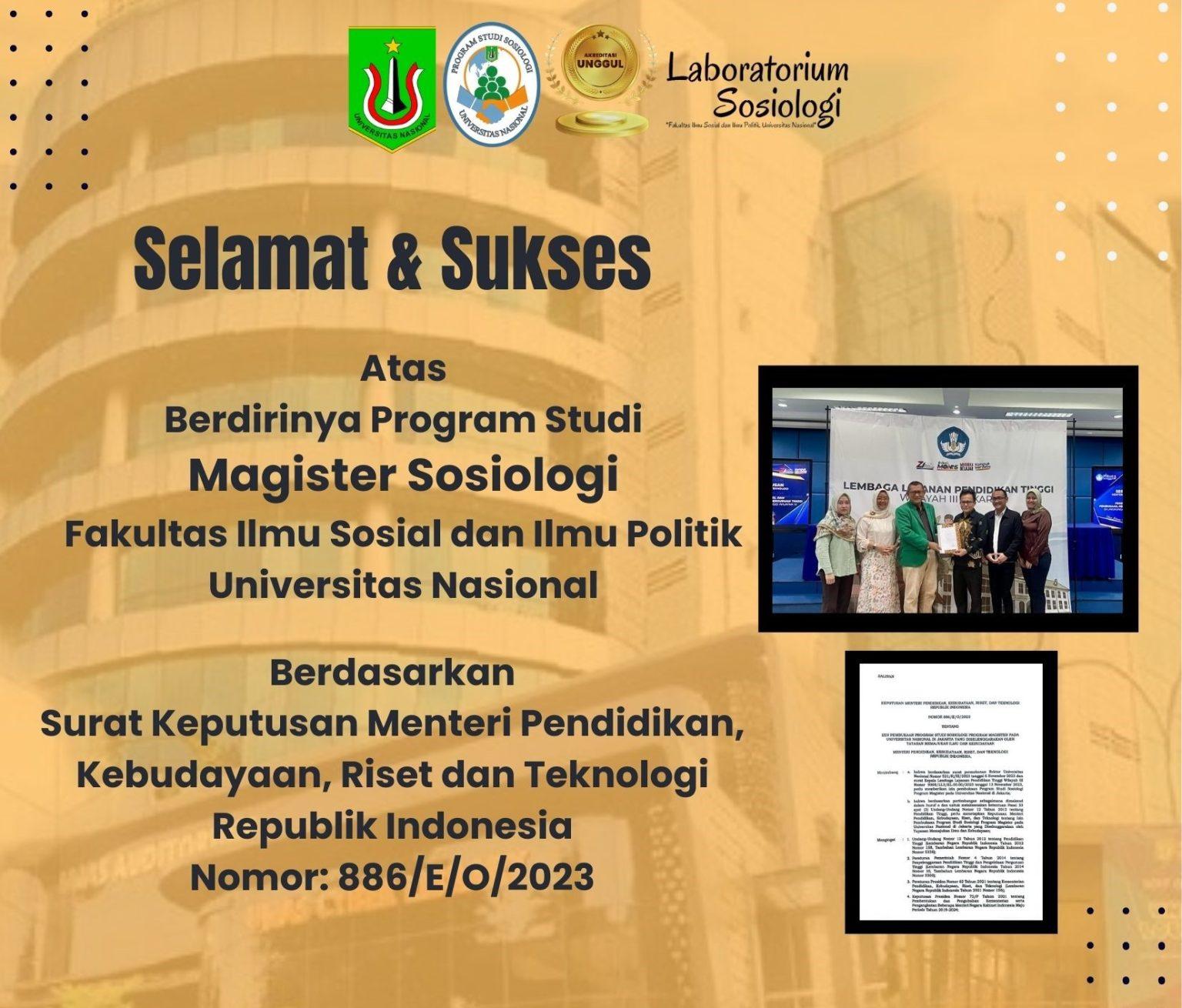 Read more about the article Selamat & Sukses atas Berdirinya Magister Sosiologi FISIP UNAS