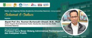 Read more about the article Selamat & Sukses Kepada Bapak Prof. Drs. Rusman Ghazali, M.Si., Ph.D. Atas Diraihnya Gelar Profesor/ Guru Besar