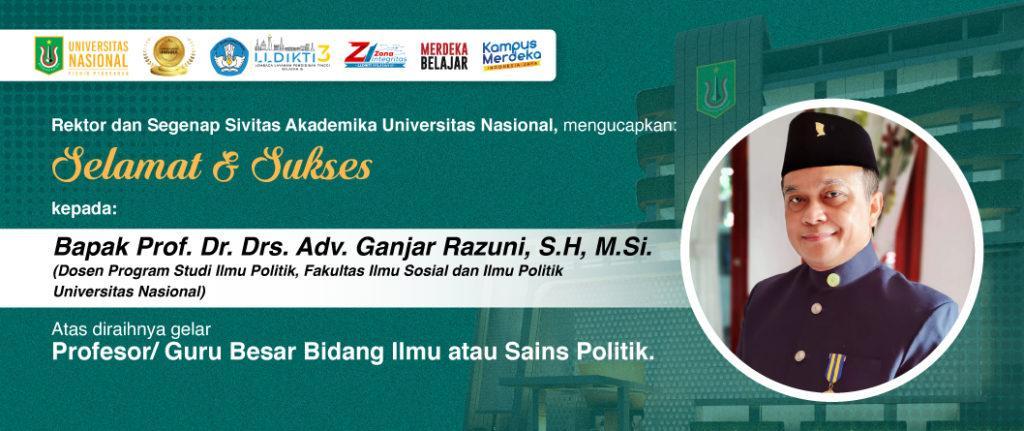 Read more about the article Selamat & Sukses Kepada Bapak Prof. Dr. Drs. Adv. Ganjar Razuni, S.H, M.Si. Atas Diraihnya Gelar Profesor/ Guru Besar