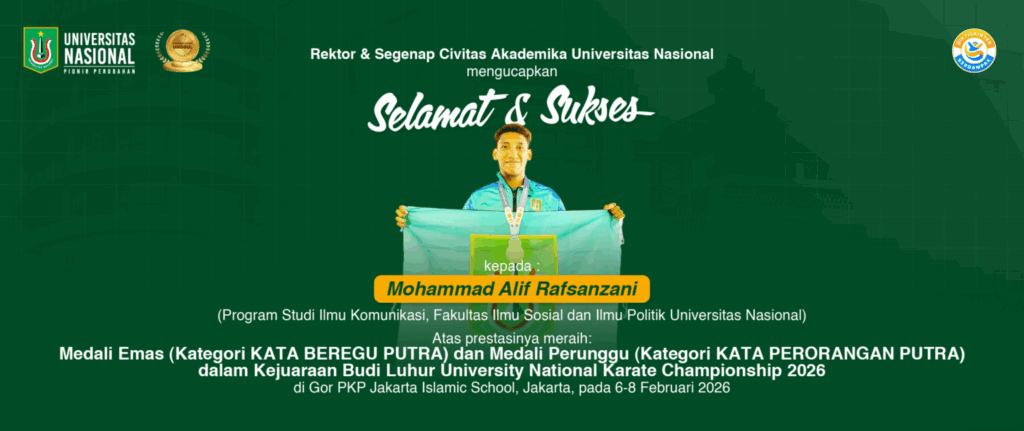 Selamat dan Sukses Kepada Mohammad Alif Rafsanzani Mahasiswa Prodi Ilmu Komunikasi, FISIP UNAS atas Prestasinya
