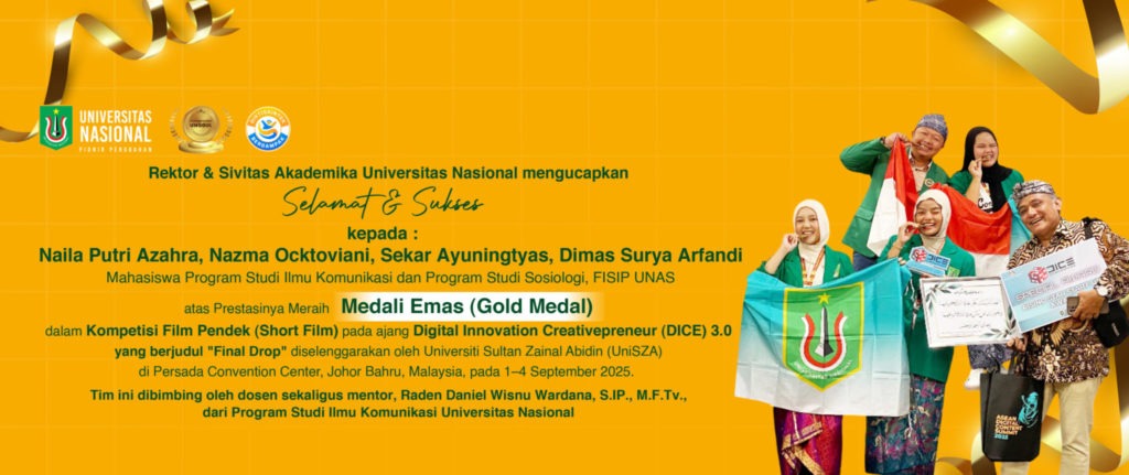 Prestasi Mahasiswa-Mahasiswa FISIP UNAS Meraih Medali Emas (Gold Medal) dalam Kompetisi Film Pendek (Short Film)
