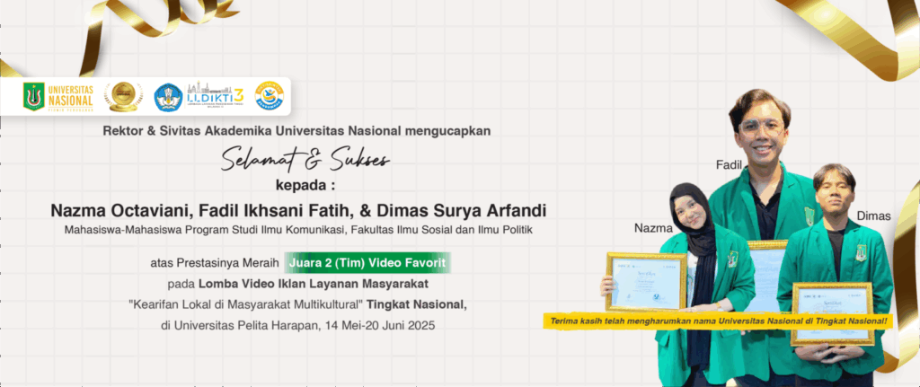 Selamat dan Sukses Kepada Mahasiswa-Mahasiswa Prodi Ilmu Komunikasi, FISIP UNAS atas Prestasinya