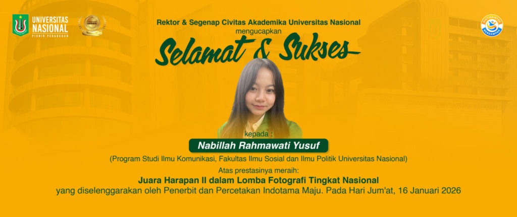 Selamat dan Sukses Kepada Nabillah Rahmawati Yusuf Mahasiswa Prodi Ilmu Komunikasi, FISIP UNAS atas Prestasinya