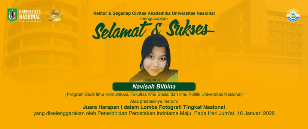 Selamat dan Sukses Kepada Navisah Bilbina Mahasiswa Prodi Ilmu Komunikasi, FISIP UNAS atas Prestasinya