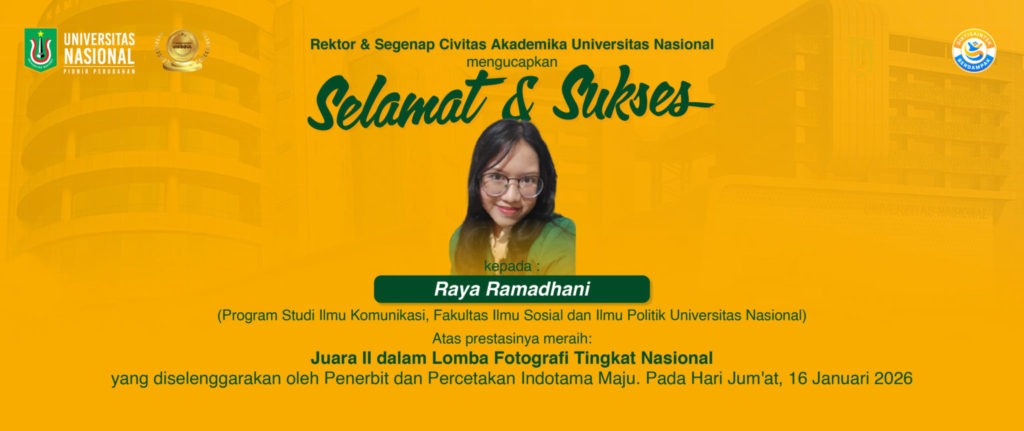 Selamat dan Sukses Kepada Raya Ramadhani Mahasiswa Prodi Ilmu Komunikasi, FISIP UNAS atas Prestasinya